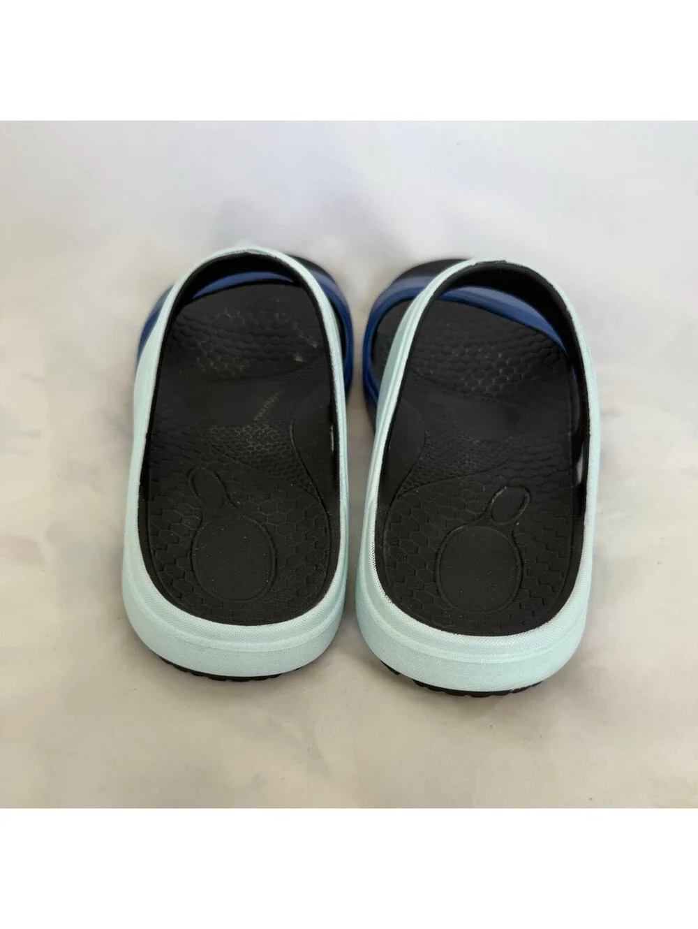 Spenco Fusion Slim Women's Sandals Size 9 Aqua/Royal Orthotic Comfort Slide